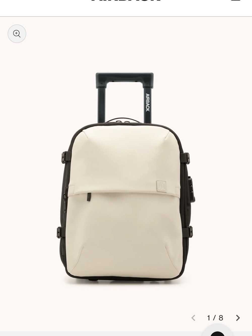 Airback Flex Rolling or Carry Backpack - Cream & Black